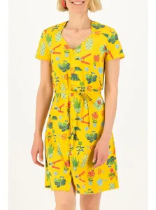 Yellow Ladies Patterned Button-Down Dress Blutsgeschwister Fairy in The - Ladies #667845