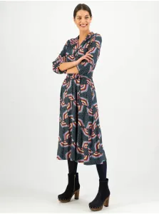 Blutsgeschwister Red-blue patterned midi-dresses with three-quarter sleeves Blutsgesc - Ladies #637463