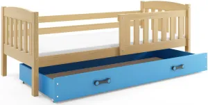 BMS Detská posteľ KUBUŠ 1 s úložným priestorom | borovica Farba: Borovica / modrá, Rozmer.: 200 x 90 cm #8008908