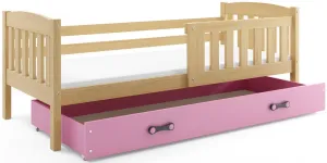 BMS Detská posteľ KUBUŠ 1 s úložným priestorom | borovica Farba: Borovica / ružová, Rozmer.: 200 x 90 cm #8008910