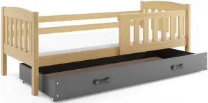 BMS Detská posteľ KUBUŠ 1 s úložným priestorom | borovica Farba: Borovica / sivá, 200x90 #8008905