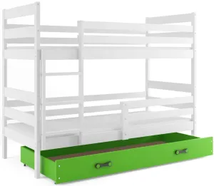 BMS Detská poschodová posteľ ERYK | biela Farba: biela / zelená, Rozmer.: 200 x 90 cm #8008772