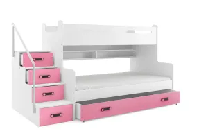 BMS Detská poschodová posteľ MAX 3 Farba: Ružová #8008722