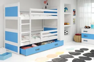 BMS Detská poschodová posteľ RICO | biela 80 x 160 cm Farba: Modrá #8031004