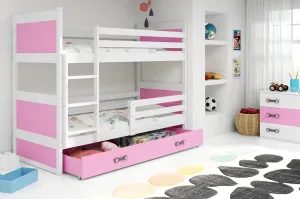 BMS Detská poschodová posteľ RICO | biela 80 x 160 cm Farba: Ružová #8031002