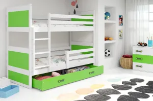 BMS Detská poschodová posteľ RICO | biela 80 x 160 cm Farba: Zelená #8031001