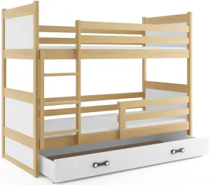 BMS Detská poschodová posteľ RICO | borovica 80 x 160 cm Farba: Biela #8031010