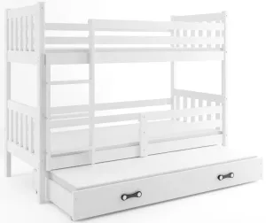 BMS Detská poschodová posteľ s prístelkou CARINO 3 | 80 x 190 cm Farba: Biela / biela #8031114