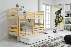 BMS Detská poschodová posteľ s prístelkou ERYK 3 | borovica Farba: Borovica / biela, Rozmer.: 190 x 80 cm #8008744