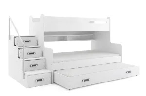 BMS Detská poschodová posteľ s prístelkou MAX 3 Farba: Biela #8008835