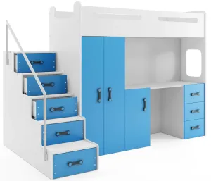BMS Detská poschodová posteľ  so stolíkom MAX 4 Farba: Modrá #8008841