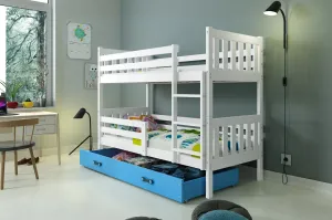 BMS Poschodová detská posteľ CARINO | 80 x 190 cm Farba: biela / modrá #8031105