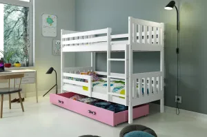 BMS Poschodová detská posteľ CARINO | 80 x 190 cm Farba: biela / ružová #8031104