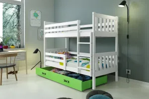 BMS Poschodová detská posteľ CARINO | 80 x 190 cm Farba: biela / zelená #8031102