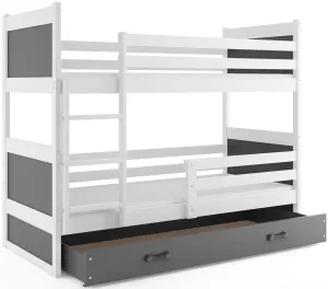 BMS Detská poschodová posteľ RICO | biela 90 x 200 cm Farba: Sivá #8031034