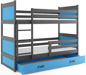 BMS Detská poschodová posteľ RICO | sivá 80 x 160 cm Farba: Modrá #8031009