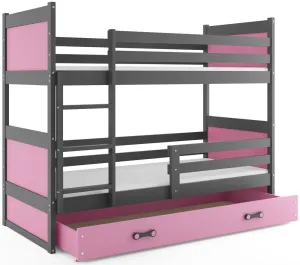 BMS Detská poschodová posteľ RICO | sivá 80 x 160 cm Farba: Ružová #8031007