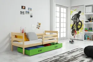 BMS Detská jednolôžková posteľ s úložným priestorom ERYK | borovica Farba: Borovica / zelená, Rozmer.: 190 x 80 cm #8008756