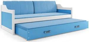 BMS Detská posteľ  s prístelkou DAWID | biela 90 x 200 cm Farba: Modrá #8008715