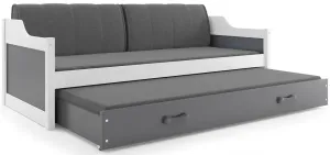 BMS Detská posteľ  s prístelkou DAWID | biela 90 x 200 cm Farba: Sivá #8008718