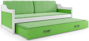 BMS Detská posteľ  s prístelkou DAWID | biela 90 x 200 cm Farba: Zelená #8008716