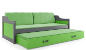 BMS Detská posteľ s prístelkou DAWID | sivá 90 x 200 cm Farba: Zelená #8041193