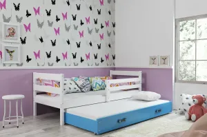BMS Detská posteľ s prístelkou ERYK 2 | biela Farba: biela / modrá, Rozmer.: 190 x 80 cm #8008796