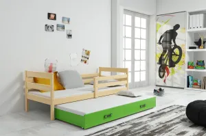 BMS Detská posteľ s prístelkou ERYK 2 | borovica Farba: Borovica / zelená, Rozmer.: 190 x 80 cm #8031150