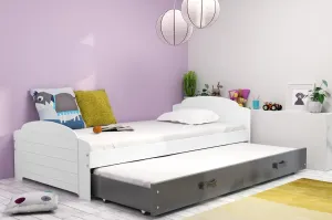 BMS Detská posteľ s prístelkou LILI 2 Farba: Biela - grafit #8041207