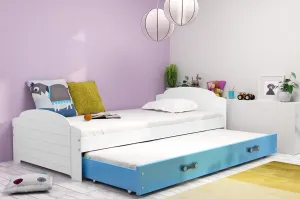 BMS Detská posteľ s prístelkou LILI 2 Farba: biela / modrá #8041240