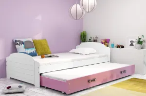 BMS Detská posteľ s prístelkou LILI 2 Farba: biela / ružová #8041239