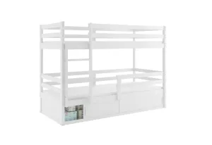 Expedo Detská poschodová posteľ  RAFAL 4 + úložný priestor + matrac + rošt ZADARMO, 80x190 cm, biela/čierna