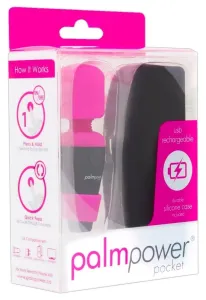 PalmPower Pocket Wand - nabíjací masážny vibrátor (ružovo-čierny)