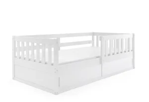 Expedo Detská posteľ BENEDIS + matrac, 80x160, biela/čierna