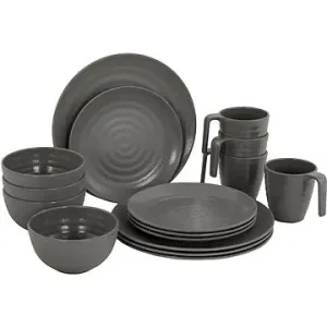 Bo-Camp Tableware 100 % Melamine 16 Parts Stone Grey