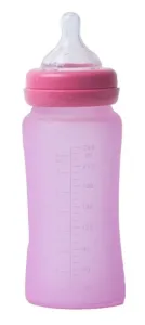 Bo Jungle Sklenená fľaša s úchytmi B-Thermo Pink 240 ml