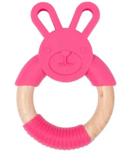 Bo Jungle Hryzátko B-Teether Animal Wood Pink Rabbit