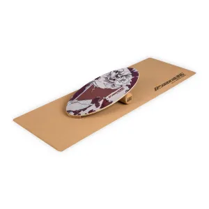 BoarderKING Indoorboard Allrounder, balančná doska, podložka, valec, drevo/korok #1426948