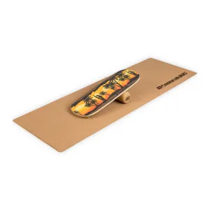 BoarderKING Indoorboard Classic, balančná doska, podložka, valec, drevo/korok, červená #1425250