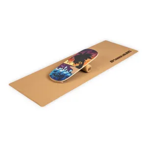 BoarderKING Indoorboard Classic, balančná doska, podložka, valec, drevo/korok, červená #1425249