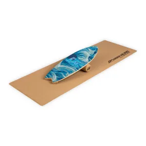 BoarderKING Indoorboard Wave, balančná doska, podložka, valec, drevo/korok #1426944