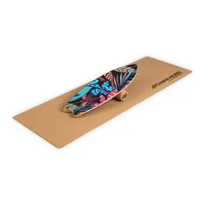 BoarderKING Indoorboard Wave, balančná doska, podložka, valec, drevo/korok #1426945