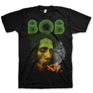 Bob Marley Tričko Smoking Da Erb Unisex Black M