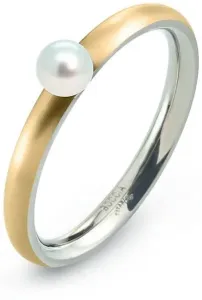 Boccia Titanium Pozlátený titánový prsteň s perličkou 0145-02 49 mm
