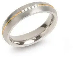 Boccia Titanium Pozlátený titánový snubný prsteň s diamantmi 0130-04 51 mm