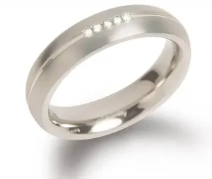Boccia Titanium Titánový snubný prsteň s diamantmi 0130-03 52 mm