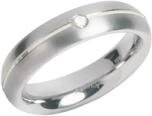 Boccia Titanium Titánový snubný prsteň s diamantom 0130-05 53 mm