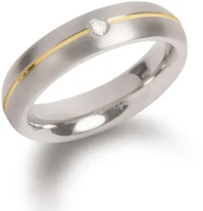 Boccia Titanium Titánový snubný prsteň s diamantom 0130-06 48 mm