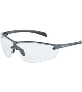 Ochranné okuliare BOLLÉ® SILIUM PLUS - kovovo sivé, číre (Farba: Sivá, Šošovky: Číre) #1151322