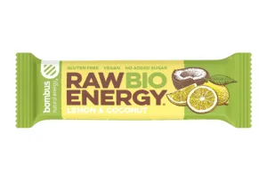 Bombus Raw Energy BIO ovocná tyčinka v BIO kvalite príchuť Lemon & Coconut 50 g
